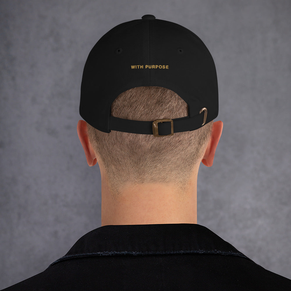 Daily Rise Classic black dad hat back embroidery view