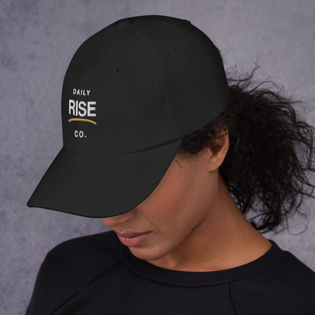 Daily Rise Classic black dad hat left-side view