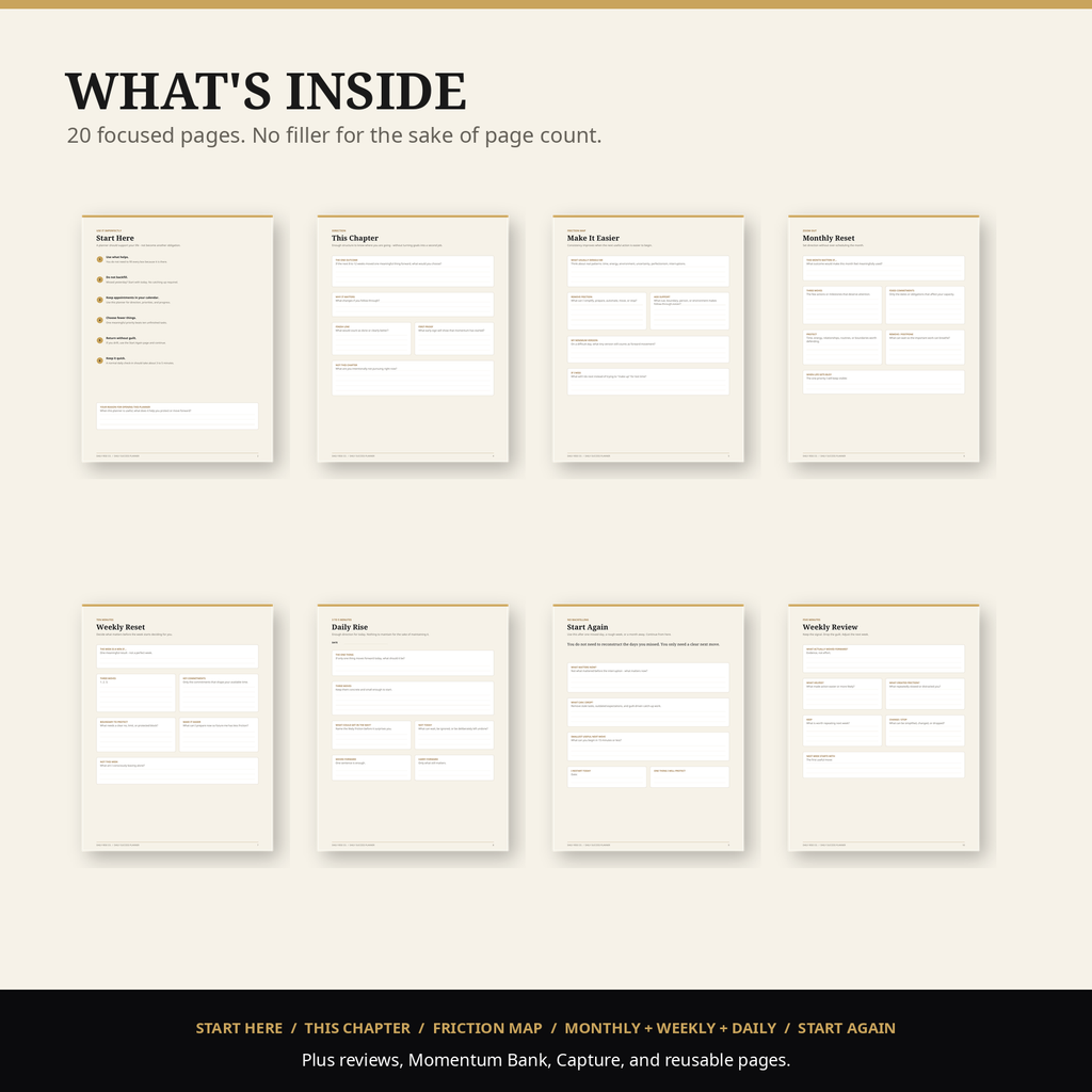 Daily Success Planner interior page overview