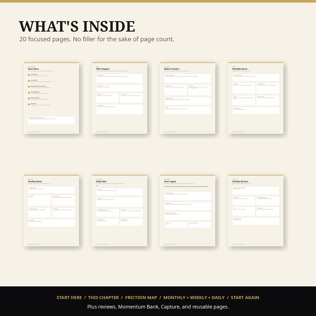 Daily Success Planner interior page overview