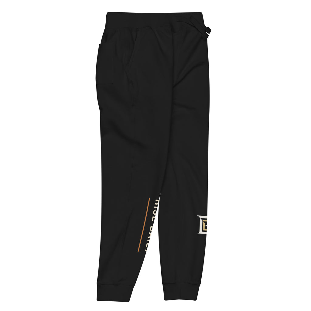 Rise Daily premium black fleece sweatpants front-right view