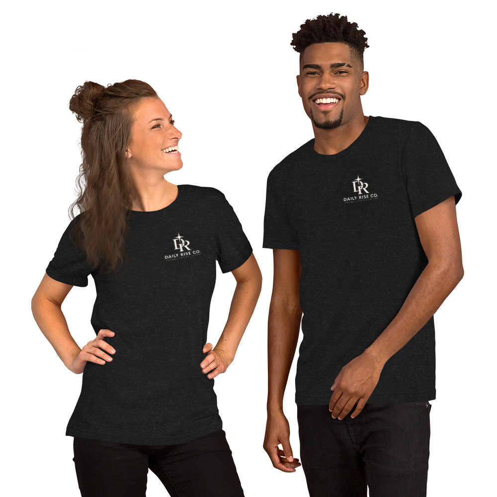 Soul Rise Tee Black Heather front chest design
